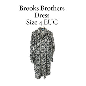Women's Brooks Brothers Dress Size 4 Black Floral